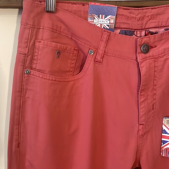 7 Downie St. Red Chelsea Mid-Rise Straight Jeans Size 34 - Picture 7 of 16